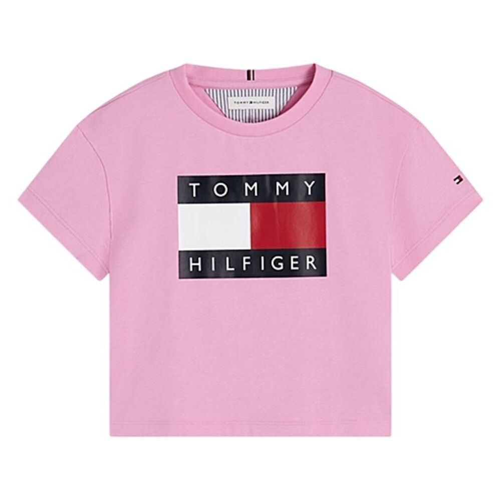 Tommy Hilfiger Girls Cotton Crop Top / Pink